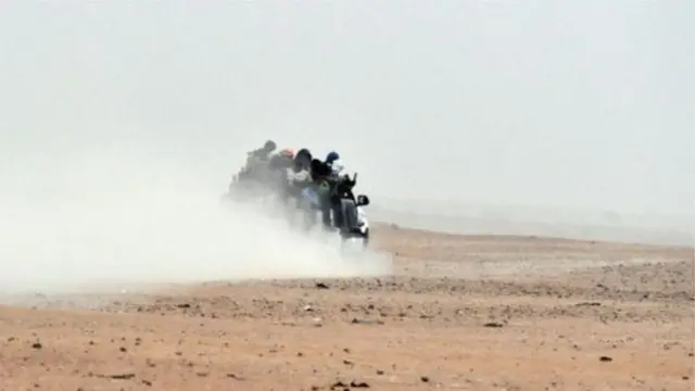 A vehicle carrying would-be migrants across Niger