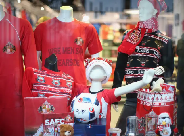 Merchandise in the Sunderland club shop