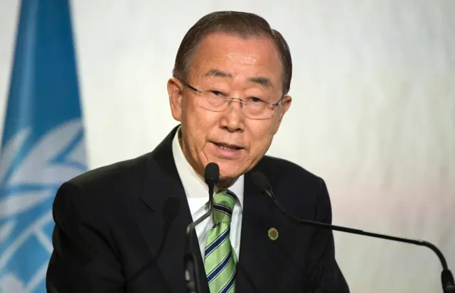 This file photo taken on November 15, 2016 shows United Nations Secretary-General Ban Ki-moon during the UN climate conference in Marrakesh.