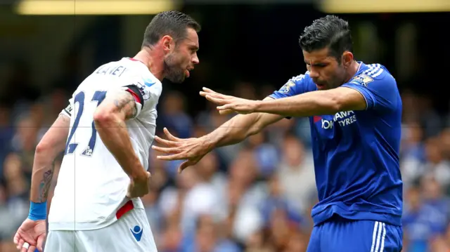 Damien Delaney battles with Diego Costa