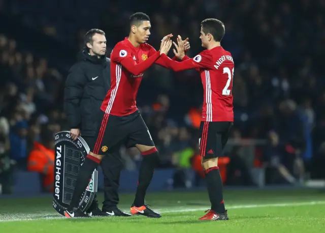 Chris Smalling and Ander Herrera