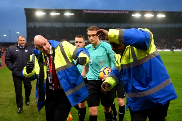 Ref leaving the field