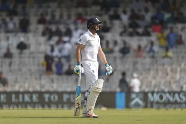 England's Jos Buttler loses his wicket