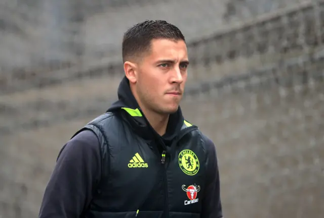 eden Hazard arrives at Selhurst Park