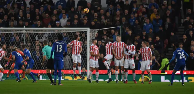 Mahrez free kick goes over