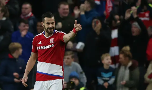 Negredo celebrates