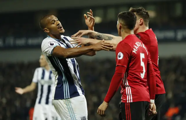 Venezuelan striker Salomon Rondon and Marcos Rojo