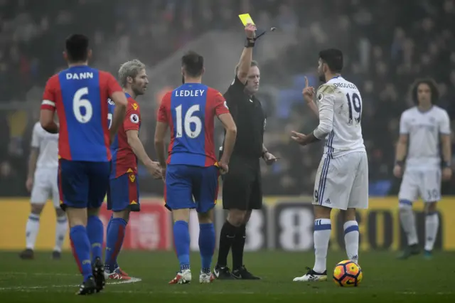 Costa shown yellow card