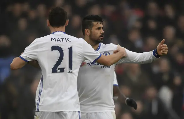 Costa celebrates goal