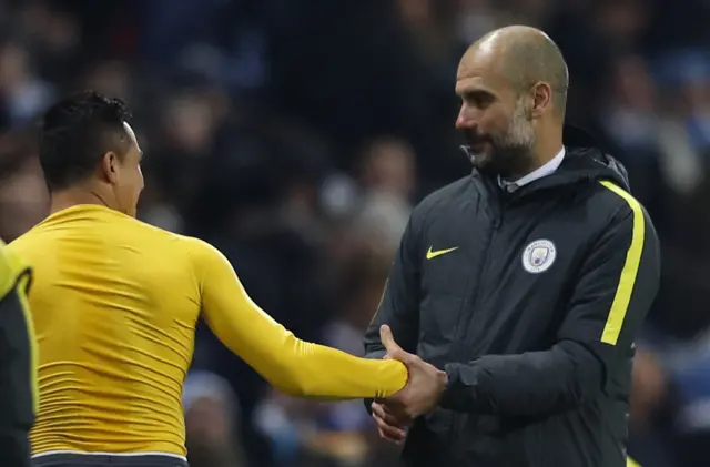 Alexis Sanchez and Pep Guardiola