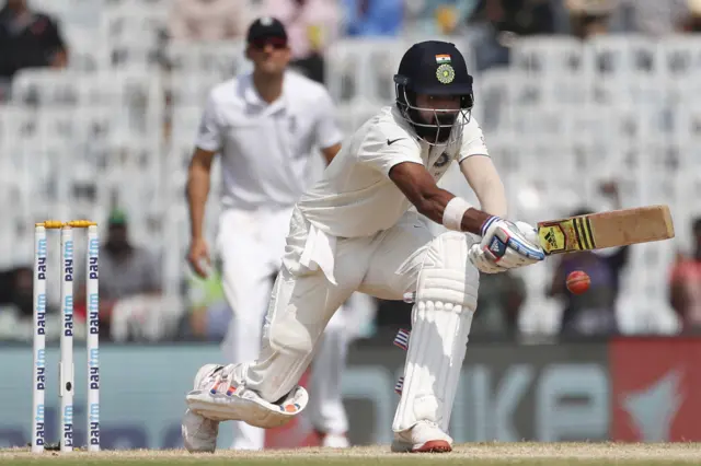 India's Rahul reverse sweeps