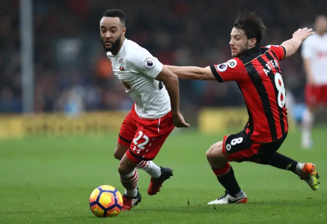 Nathan Redmond of Southampton and Harry Arter