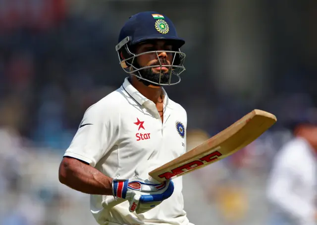 India's Viary Kohli looking frustrated