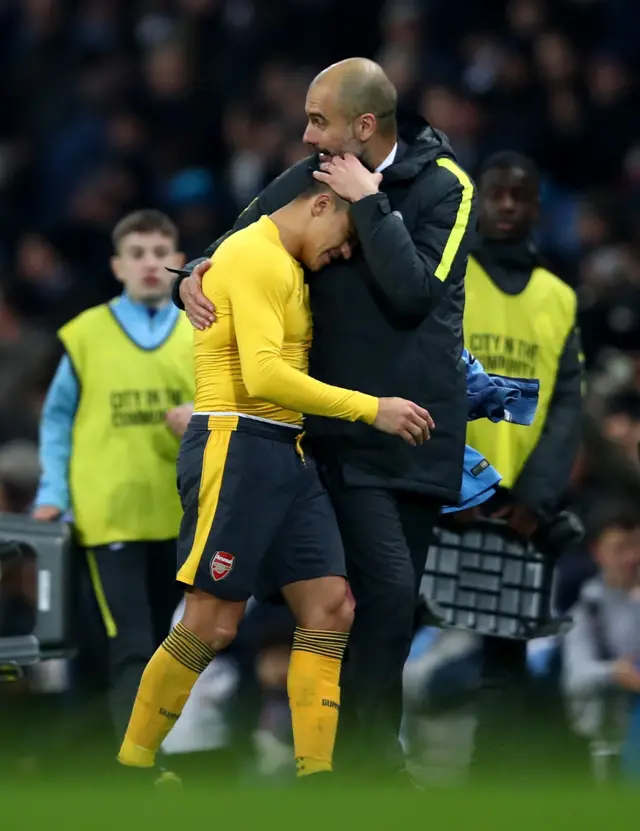 Alexis Sanchez and Pep Guardiola