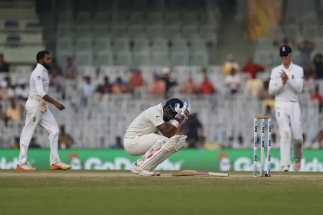 India's Rahul looks dejected