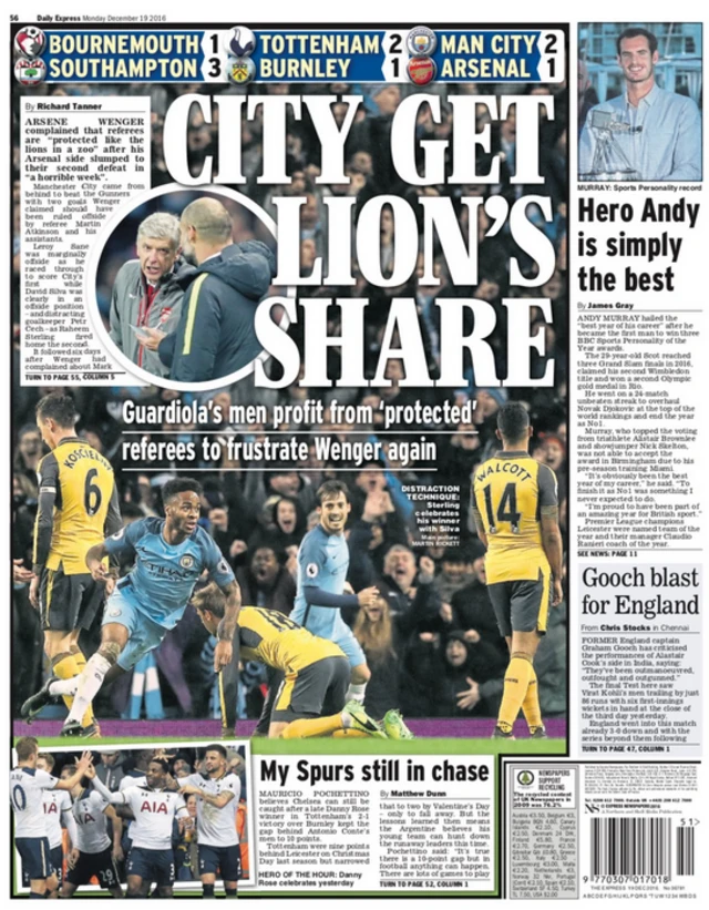 Daily Express backpage