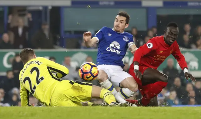 Sadio Mane and Leighton Baines