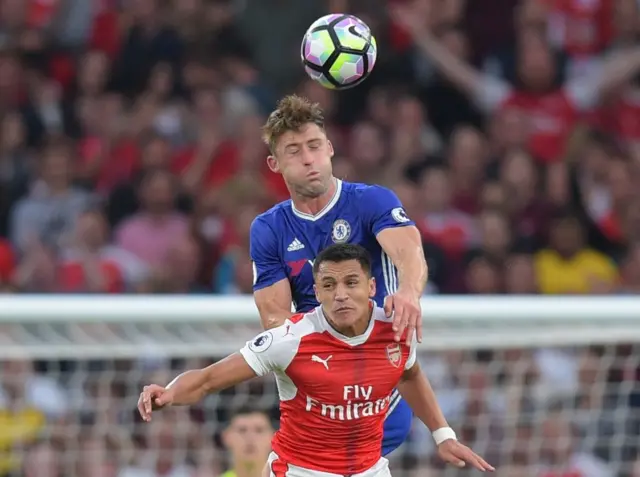 Alexis Sanchez and Gary Cahill