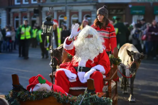 Santa on his sleigh