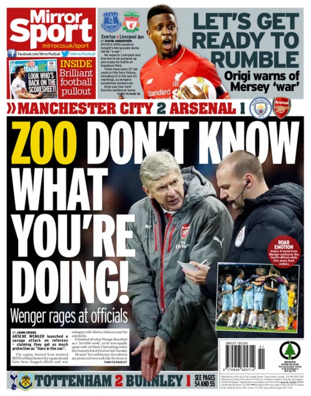 Daily Mirror backpage