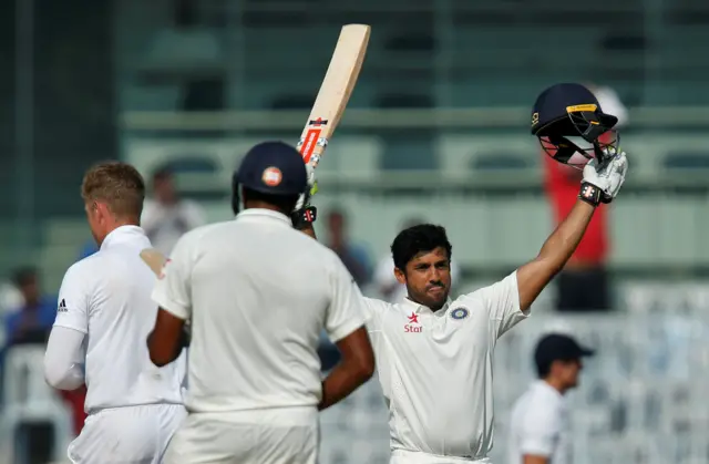 Karun Nair celebrates his double century