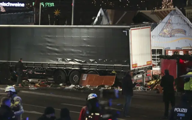 Scene of the truck crash at the Berlin market