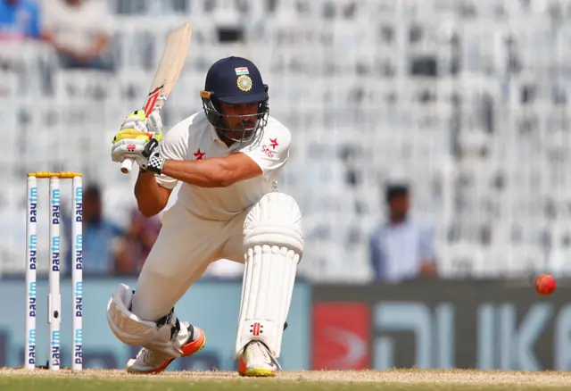 Karun Nair plays a shot