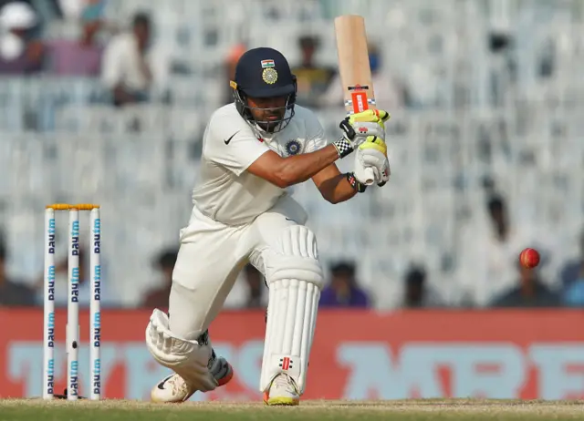 Karun Nair plays a shot