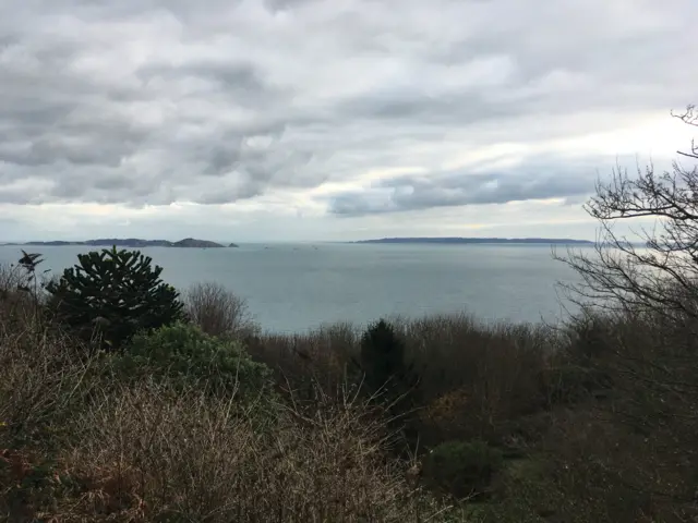 View of Herm and Sark from Fort George, Guernsey