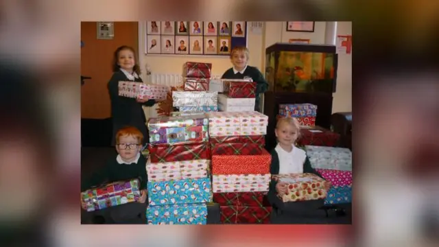 Pupils with shoebox appeal