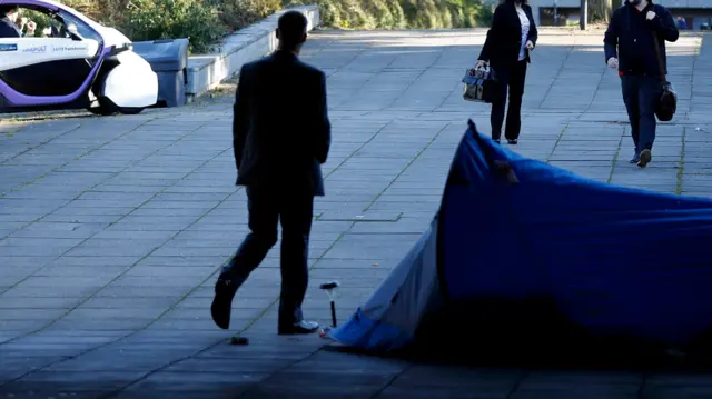 Homeless tent in Milton Keynes