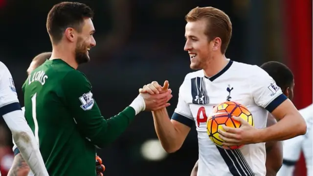 Hugo Lloris and Harry Kane