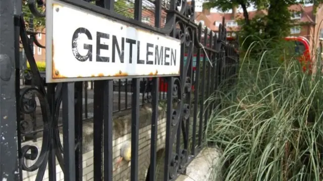 Gentlemen sign outside a public convenience