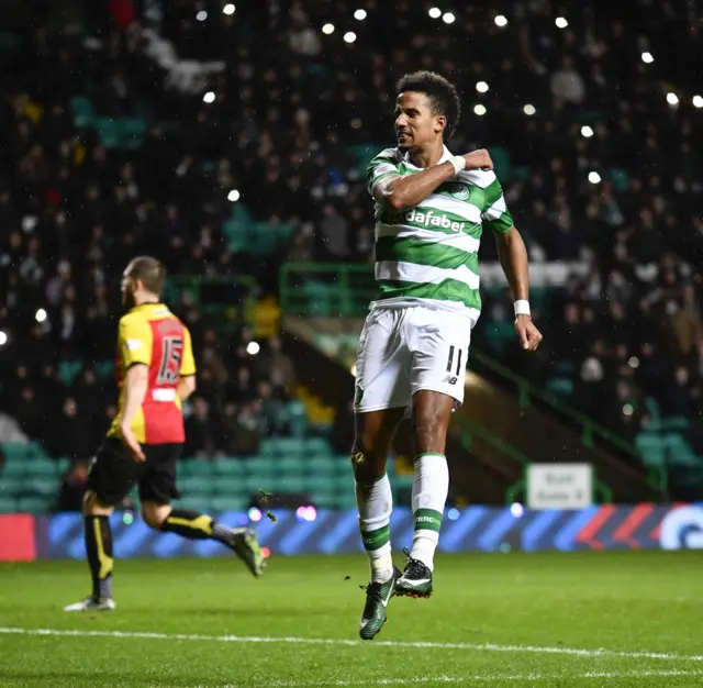 Scott Sinclair celebrates his winning goal