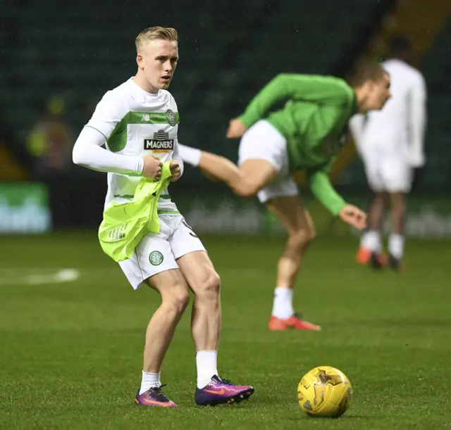 Calvin Miller warming up for Celtic