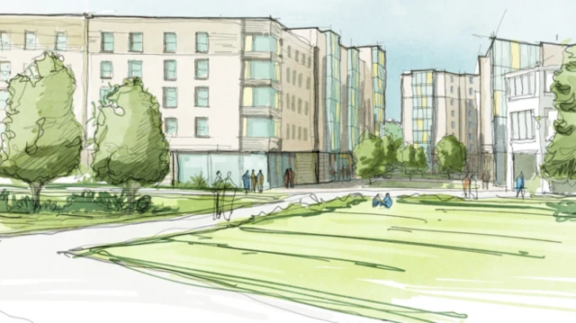 Artist's impression of the nine accommodation blocks