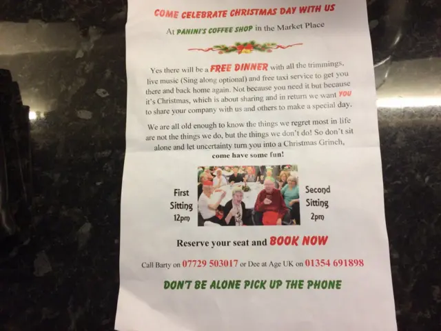 Free Christmas meal flyer