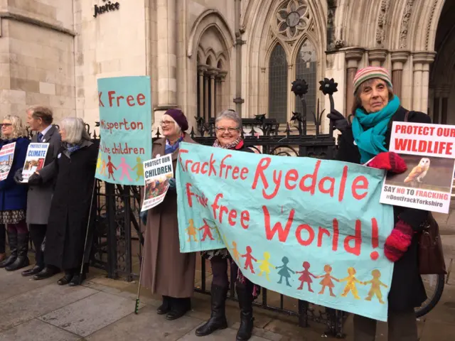 Protesters outside High Court