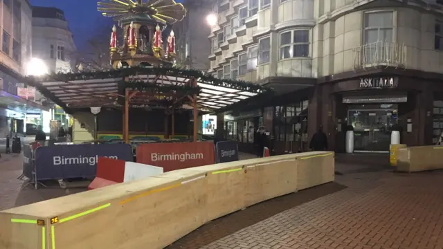 Bollards at Birmingham's Christmas Market