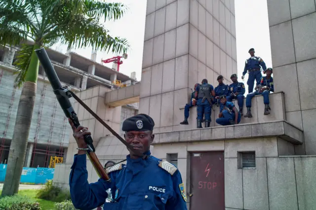 Congolese police deployed in Kinshasa