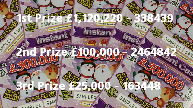 Winning ticket numbers in 2016 Channel Islands Christmas Lottery