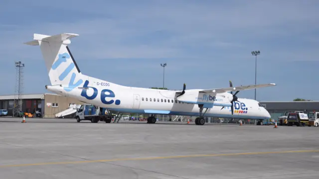 Flybe plane at Guernsey Airport