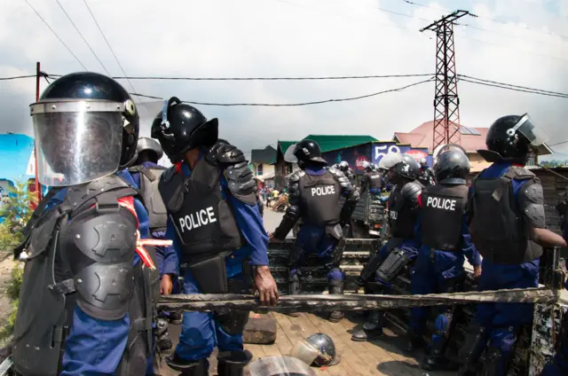 Anti-riot police in the Democratic Republic of Congo