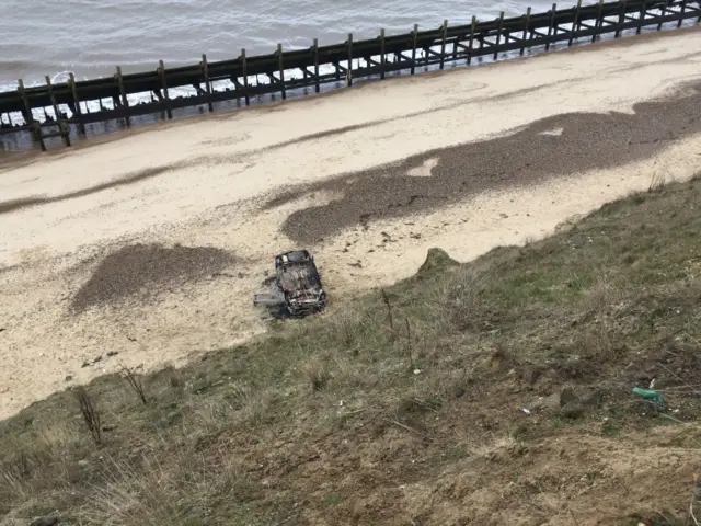 Car over cliff