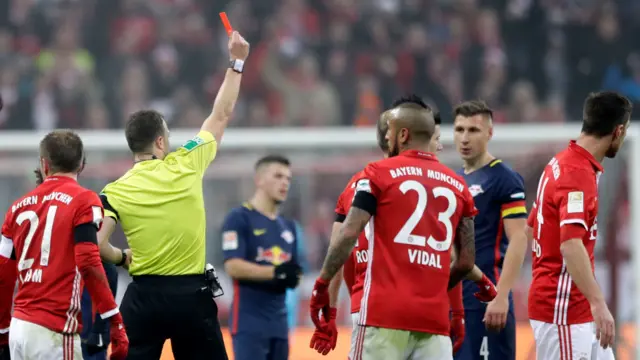 Emil Forsberg is shown a red card