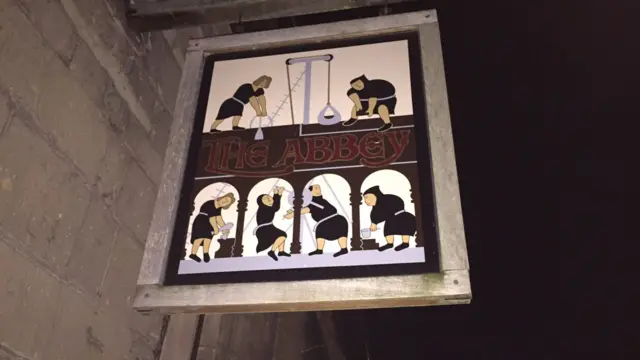 Abbey pub sign