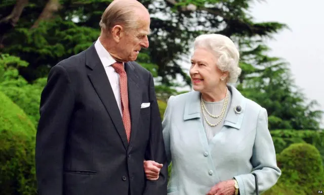 Prince Philip with the Queen