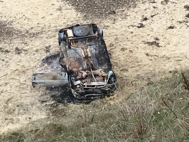 Car over cliff