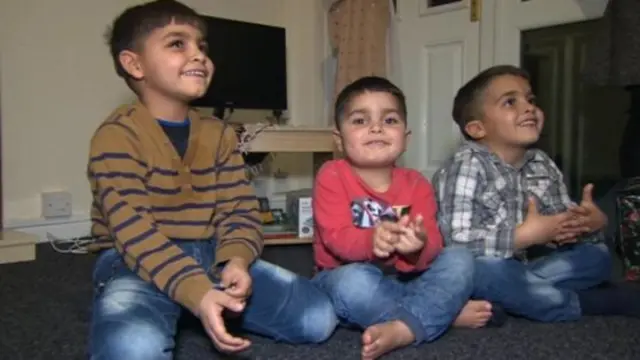 Syrian children in their new Yorkshire home