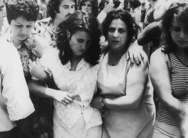 Israeli hostages on their return to Israel after Operation Entebbe on 3rd July 1976